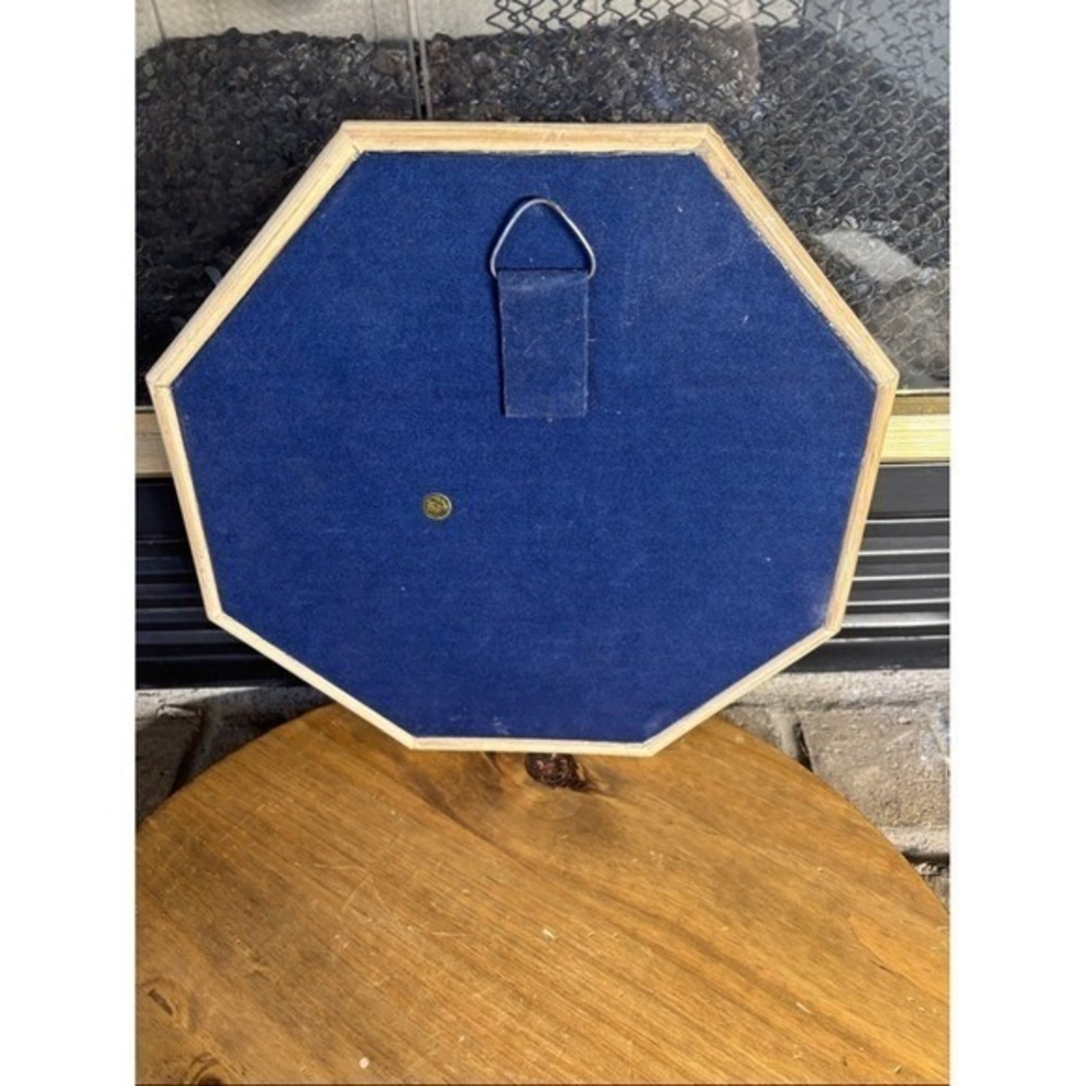 Vintage Handcrafted 3D Sea Shell Heart Wall Art Decor Navy Backing MCM 12" GIFT - Picture 6 of 13